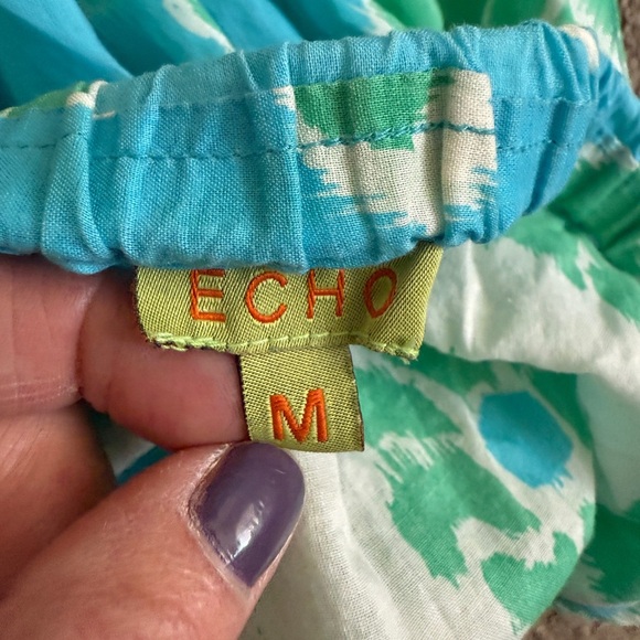 Echo Blue and Green Patterned Dress - Picture 2 of 3